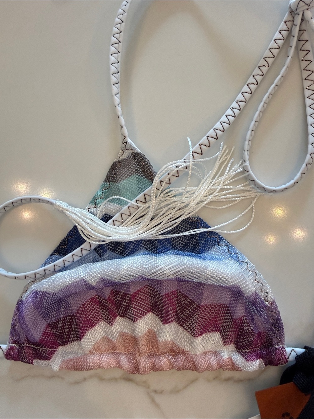 Missoni top Striped Triangle Bikini Top in Multicolor - Picture 2 of 4